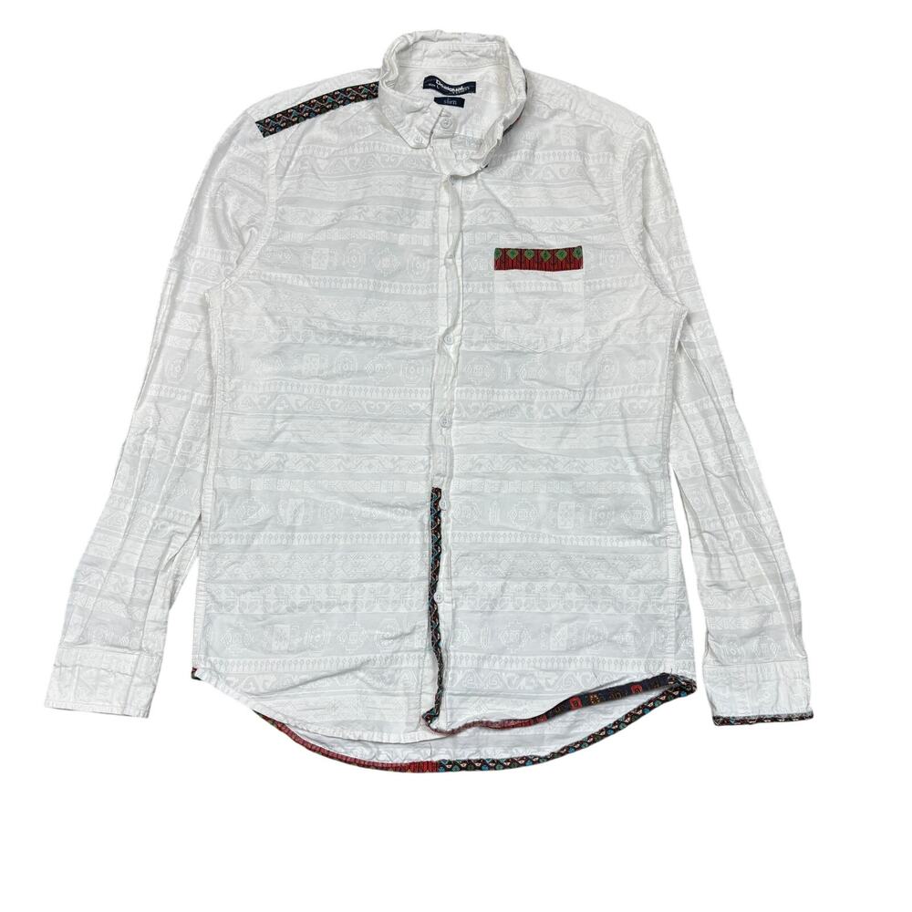 Desigual Slim Fit Southwest Patterned Button Up Shirt Men's Large Western